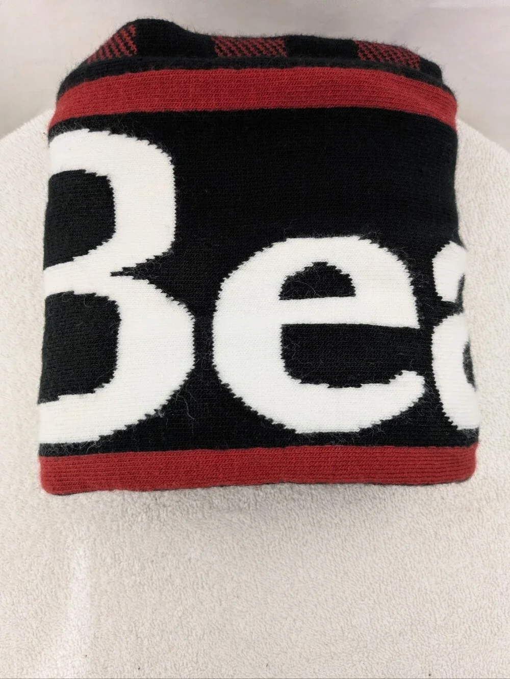 L.L.Bean Reversible Buffalo Plaid Logo Winter Scarf